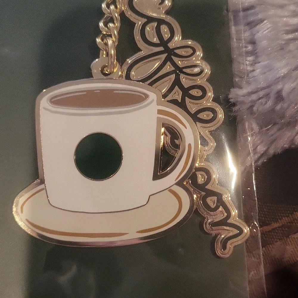 Starbucks Sealed Coffee Keychain Enamel Gold And Cool Charm